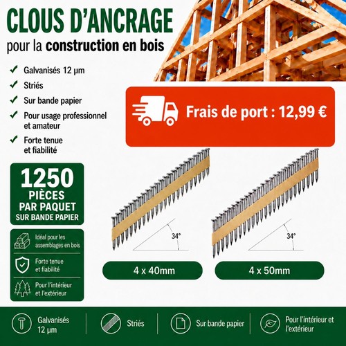 1250 pcs clous ancrage - pcs., d’ancrage