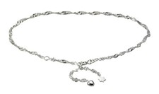 Chaîne de pied en argent sterling 925 F F F Fusschain 925/- Sterling Silver...