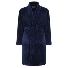 Kam Homme Grande Taille Velours Robe de Chambre en Bleu Marine Couleur 2XL À 8XL