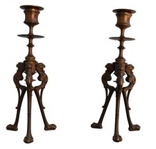 Bougeoir en bronze doré de