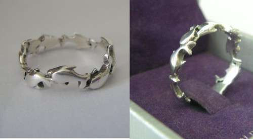 Bague chaine poissons - chaine, de