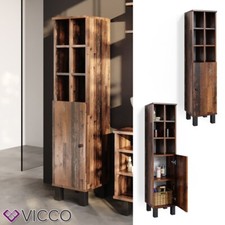 Armoire midi de salle de bains Chiffonnier grande porte Fynn style ancien Vicco