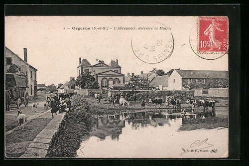 Cpa orgerus abreuvoir - cpa, orgerus,