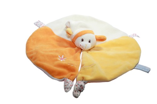 Doudou plat souris jaune - doudou,