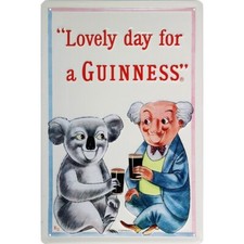 Plaque métal publicitaire 20x30cm bombée en relief  :  GUINNESS KOALA