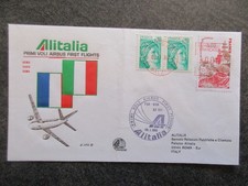 FRANCE timbre 1er lettre vol ALITALIA AIRBUS en 1980 lot MG244 45