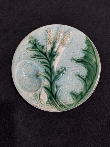 Assiette asperges barbotine - assiette, a