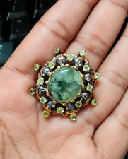 Bague cocktail ovale préhnite