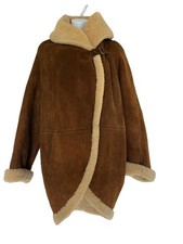 HERMES Shearling manteau  vintage femme taille 36  Tan et beige
