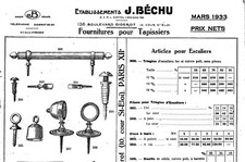 PARIS ( XII° ) J. BÉCHU / FOURNITURES POUR TAPISSIERS / BROCHURE de  1933