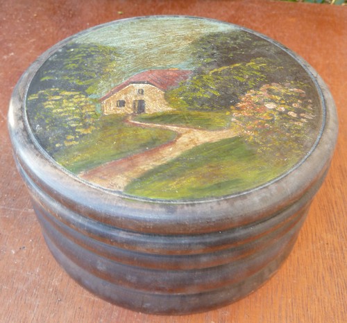 Ancienne boite bois peinte - boite, en
