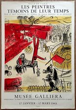  Affiche lithographique  Mourlot , Marc Chagall, Musée Galleria 1963.