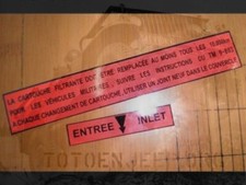 DECALCOMANIE POSE A L EAU . CUVE FILTRE A HUILE JEEP M201 6/12V .  willys