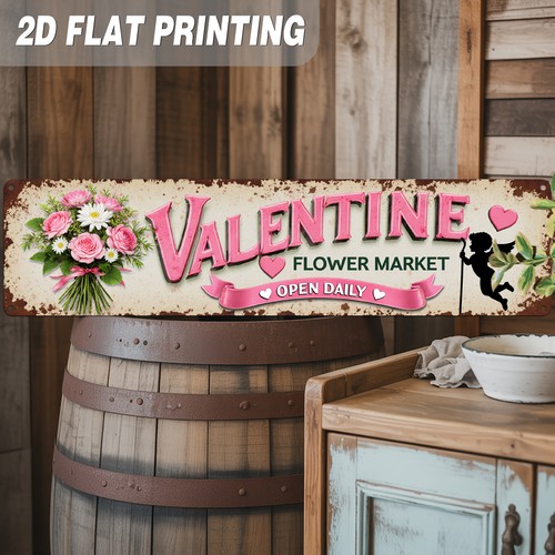 Retro valentine metal - retro, sign