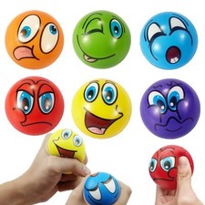 6 Pièces Balle Anti Stress Emoji Mini Balles Anti Stress Balle en Mousse Anti...