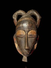 Masques Muraux Vintage Visage Tribal Africain Bois Sculpté Main Décor Art -5214