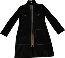 Magnifique manteau en laine bouillie noire  Marithé et François Girbaud