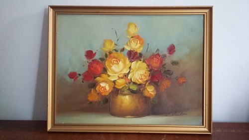 Ancienne peinture hst - ancienne, bouquet