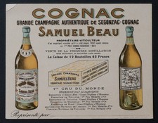 Carte de visite COGNAC Samuel BEAU Segonzac grande Champagne visit card