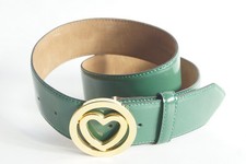 Moschino ceinture cuir vert - cuir,