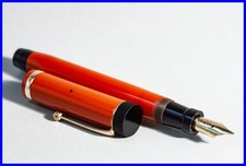 Parker Duofold Senior Lucky Curve En Corail ROUGE Avec Plume OB 14k - Canada