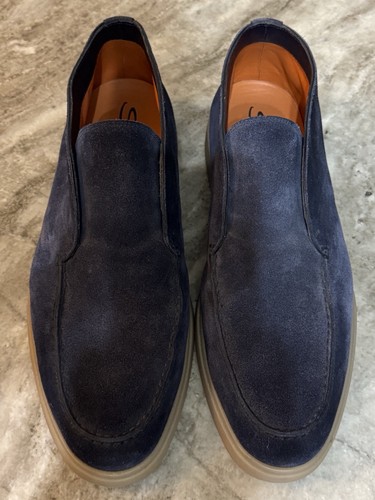 Santoni blue suede desert - blue,