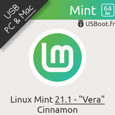 CLÉ USB LINUX MINT 21.1 VERA 64BIT BOOTABLE DRIVE LIVE & INSTALL / INSTALLATION