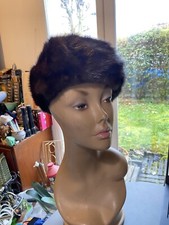 Chapka Toque Chapeau cuir / Fourrure Renard ? Vintage Hat