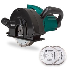 VONROC Set rainureuse 1700W - Fraiseuse murale - 150mm - 4 disques  diamants