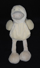 Peluche doudou canard MAMAS & PAPAS jaune beige 36 cm TBE