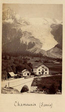 France, Chamonix, Hôtel et glacier, Tirage vintage, ca.1870 France, Chamonix, Hô