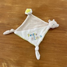 DOUDOU PLAT SIPLEC PETITS BISOUS LOUP CHIEN BLANC VERT BEIGE BLEU