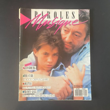 REVUE PAROLES ET MUSIQUE n°1 / 1987 - GAINSBOURG - THE CURE - FRANCE GALL ...