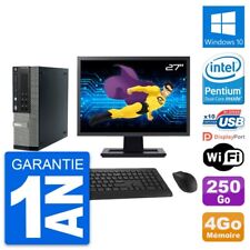 PC Dell 990 SFF Ecran 27" Intel G840 RAM 4Go Disque Dur 250Go Windows 10 Wifi