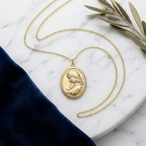 Collier médaille vierge - médaille,