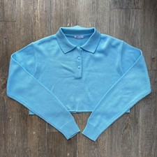 Polo pull col cropped tricoté