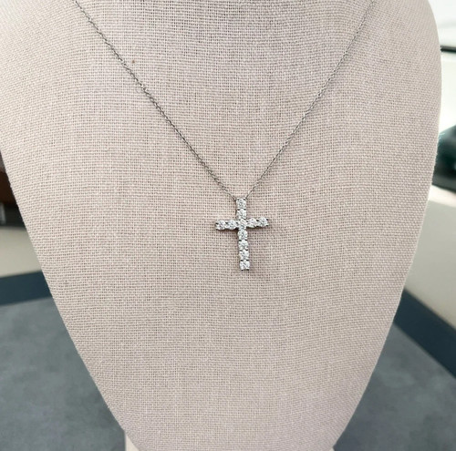 Pendentif croix or blanc - fn,