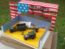 RARE SOLIDO COFFRET US MILITAIRE GMC + JEEP + CANON + SOLDATS ref 7025 !!