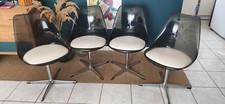 4 chaises tulipes plexiglass vintage 70 Sky blanc
