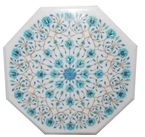 White marble table - 24",