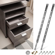 12Pcs Ball Bearing Drawer Slides 13.5 Inch / 342Mm, 2 Fold Metal Drawer Tracks,