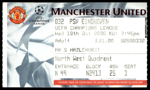 Ticket 2000 manchester united - 2000,