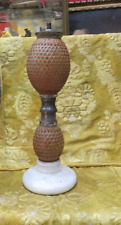 ancien veritable grand siphon bistrot double cannage porcelaine monté en lampe