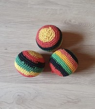 3 Balles De Jonglage Bonne Qualité Crochet Noir Vert Jaune Rouge