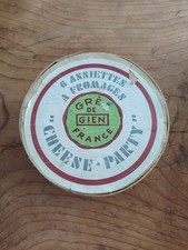 Lot de 6 assiettes  à fromage en terre cuite GIEN Français vintage