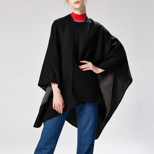 Femme faux laine châle cape - faux,