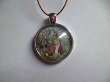 collier argent cabochon béatrix potter 25mm pochette cadeau offerte