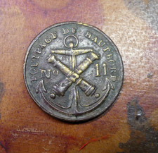 BOUTON MILITAIRE DE COLLECTION  équipage de haut-bord n°11, 1804,  EMPIRE MARINE