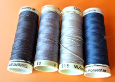 4 Bobines fil à coudre  polyester " Gutermann " 100 m - couture, mercerie gris