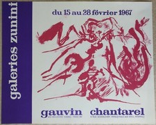 GAUVIN CHANTAREL affiche originale exposition 1967